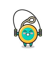 yoyo character cartoon with skipping rope vector