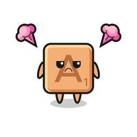 annoyed expression of the cute scrabble cartoon character vector