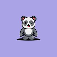 Ilustración de vector de dibujos animados lindo panda