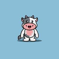 Cute cow cartoon vector illustration