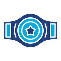 Champion Belt Glyph Two Color Icon vector