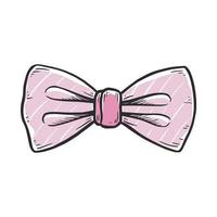 Tie bow color doodle sketch vector