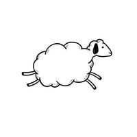 Hand drawn cute wool sheep vector