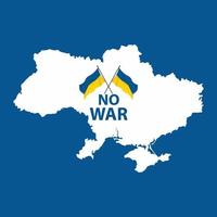 No War text on Ukraine map with Flag vector