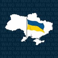 Ukraine map and Flag with No War text in Background