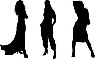 Silhouette vector image of glamorous woman's
