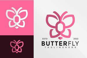 Impresionante plantilla de ilustración vectorial de diseño de logotipo de mariposa vector