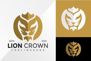 plantilla de ilustración vectorial de diseño de logotipo de corona de león letra m vector