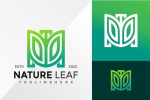 plantilla de ilustración de vector de diseño de logotipo creativo de hoja de naturaleza de letra u