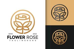 Elegant Rose Flower Logo Design Vector Template