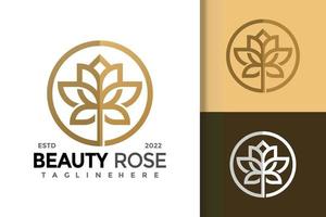 Luxury Beauty Rose Logo Design Vector Template