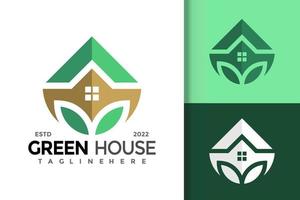 Green House Logo Design Vector Template