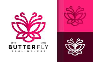 plantilla de vector de diseño de logotipo de mariposa roja
