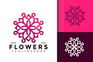 Beauty Flower Elegant Logo Design Vector Template