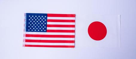 America against Japan flags. freindship, war, conflict, Politics and relationship concept photo