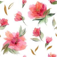 Pink floral seamless pattern with fragrant flowers and buds on a white vector