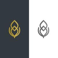 Leaf icon. golden and tosca leaf vector. eco simple icon vector