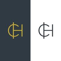 initial letter CH logo design vector