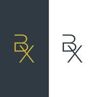 diseño de logotipo de letra inicial bx vector