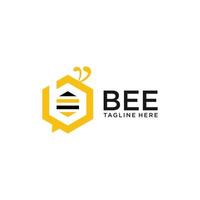 Bee logo letter B forms a cube object with yellow colors vector