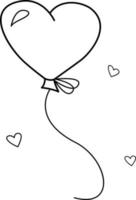 Vector image of balloons. Valentine is day.A romantic love message, a declaration of love.An element of the decor of a wedding celebration. A simple contour vector, website or mobile application.