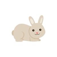 lindo bebé conejo o mascota liebre para el diseño de pascua. conejito animal en estilo de dibujos animados. mentira de conejo ilustración vectorial vector
