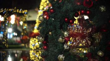 Christmas star decoration at tree