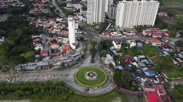 Aerial view roundabout at Gurney in day video