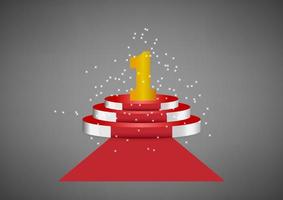 number 1 on red podium is the winner is in first Vector illustration