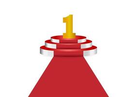 el número 1 en el podio rojo es el ganador en la primera ilustración vectorial vector