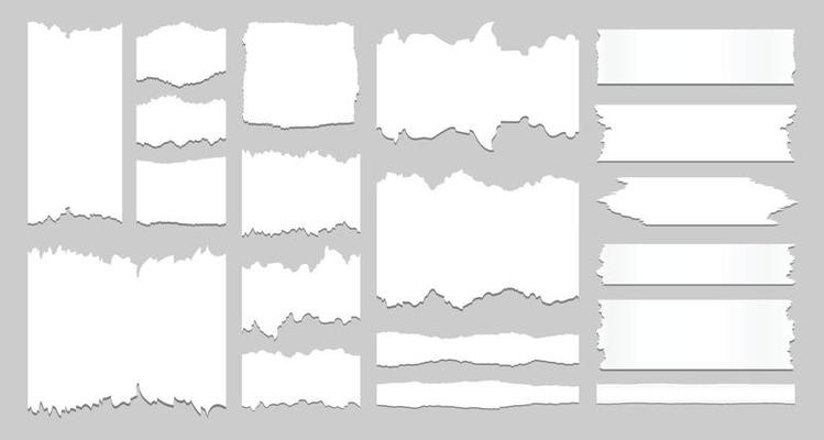 Torn sheets of paper collection