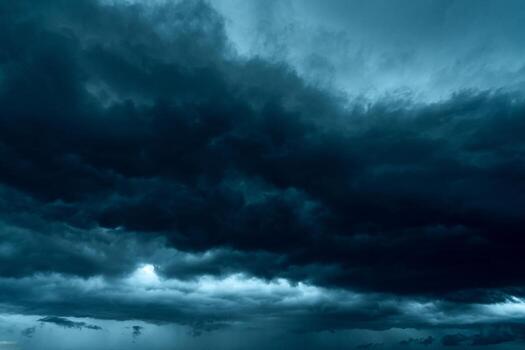 Dark dramatic sky and clouds. Background for death and sad concept. Gray sky and fluffy white clouds. Thunder and storm sky. Sad and moody sky. Nature background. Dead abstract background. Cloudscape. photo