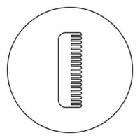 Comb icon in circle round black color vector illustration image outline contour line thin style