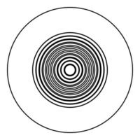 Radio wave wireless icon in circle round black color vector illustration image outline contour line thin style