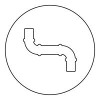 Pipe icon in circle round black color vector illustration image outline contour line thin style
