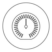 Speedometer odometer speed counter meter icon in circle round black color vector illustration image outline contour line thin style