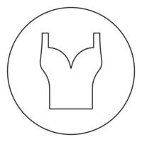 Top wear woman torso sport bra icon in circle round black color vector illustration image outline contour line thin style
