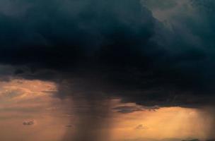 Dark dramatic sky and clouds. Background for death and sad concept. Golden sunlight and black clouds. Thunder and storm sky. Sad and moody sky. Nature background. Dead abstract background. Cloudscape. photo