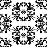 Seamless floral pattern.Reusable floral painting stencils. For the design of wall, textile, wallpaper, wrapping or scrapbooking. Digital graphics. Black and white. vector