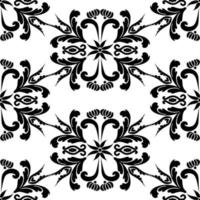 Seamless floral pattern.Reusable floral painting stencils. For the design of wall, textile, wallpaper, wrapping or scrapbooking. Digital graphics. Black and white. vector