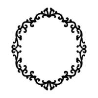 Decorative patterned oval frame. Elegant decor in oriental style. For laser cutting, tattoo, marquetry, logo for yoga, icons, lace.