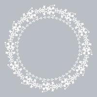 Round white decorative pattern. Winter Christmas frame. Decor element for invitations and greeting cards. vector