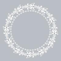 Round white decorative pattern. Winter Christmas frame. Decor element for invitations and greeting cards. vector