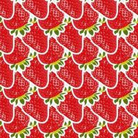 Red beautiful background with strawberries. Strawberry seamless pattern. Background with fruits and sweet food. vector
