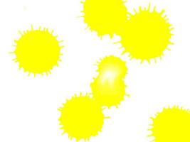 dot yellow color watercolor Paint splashes on white paper background photo