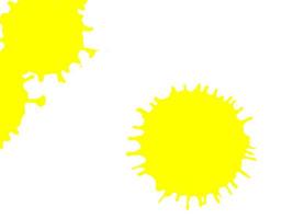 dot yellow color watercolor Paint splashes on white paper background photo