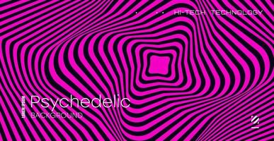 Psychedelic background. Optical illusion. Spiral pattern of growing squares. vector
