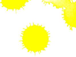 dot yellow color watercolor Paint splashes on white paper background photo