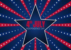 Independence Day background with stars and stripes design vector