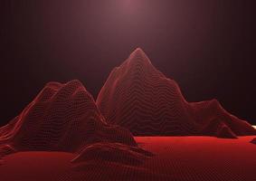 retro abstract wireframe landscape background vector